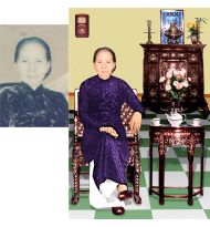 Hình ghép bàn ghế [20x30] giá 300.000 chưa khung