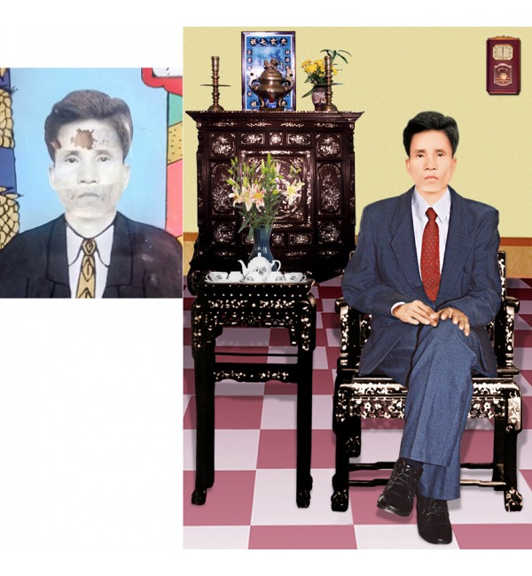 Hình ghép bàn ghế [20x30] giá 300.000 chưa khung